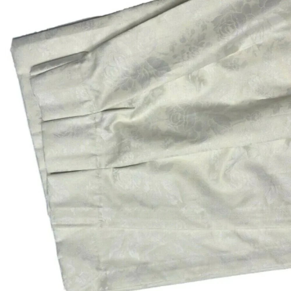 Cream Floral Rare Pinch Pleat Curtain DrapePanel